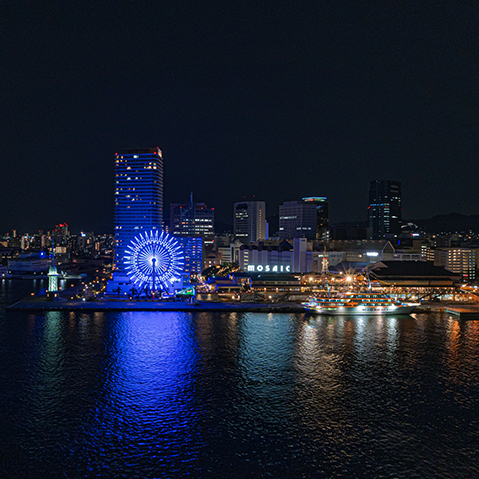 写真：22:00の西側の眺望